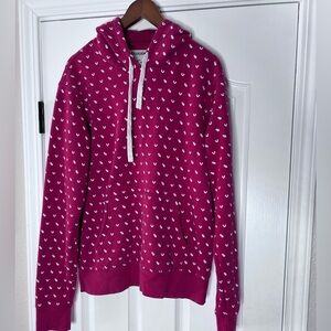 True Religion Red and White Hoodie - Men Med (Women’s Large)